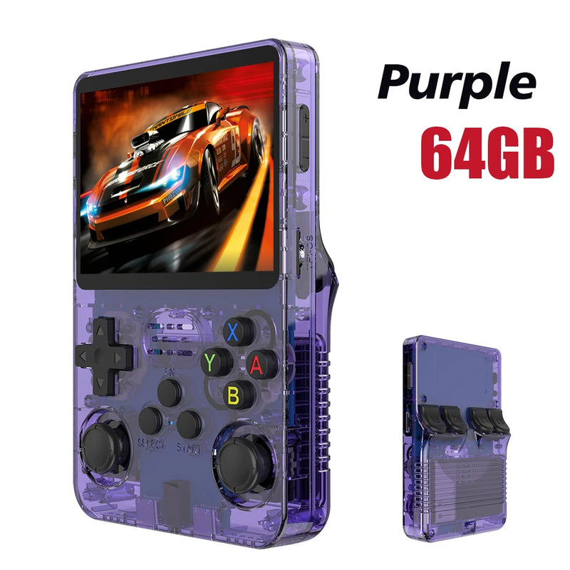 128G Open Source R36S Retro Handheld Video Game Console Linux System 3.5 Inch IPS Screen Portable Pocket Video Player 64GB Games