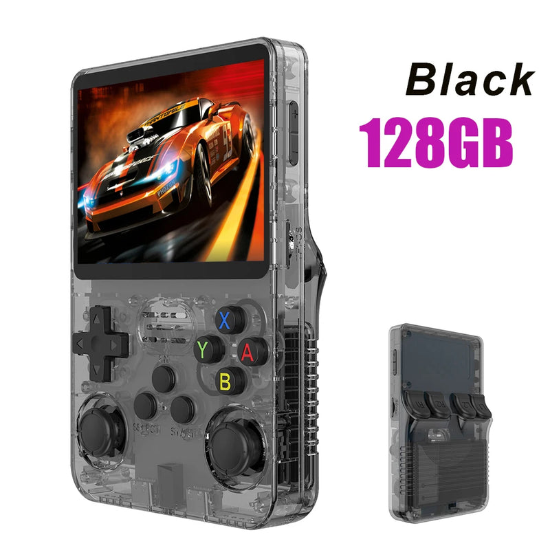 128G Open Source R36S Retro Handheld Video Game Console Linux System 3.5 Inch IPS Screen Portable Pocket Video Player 64GB Games