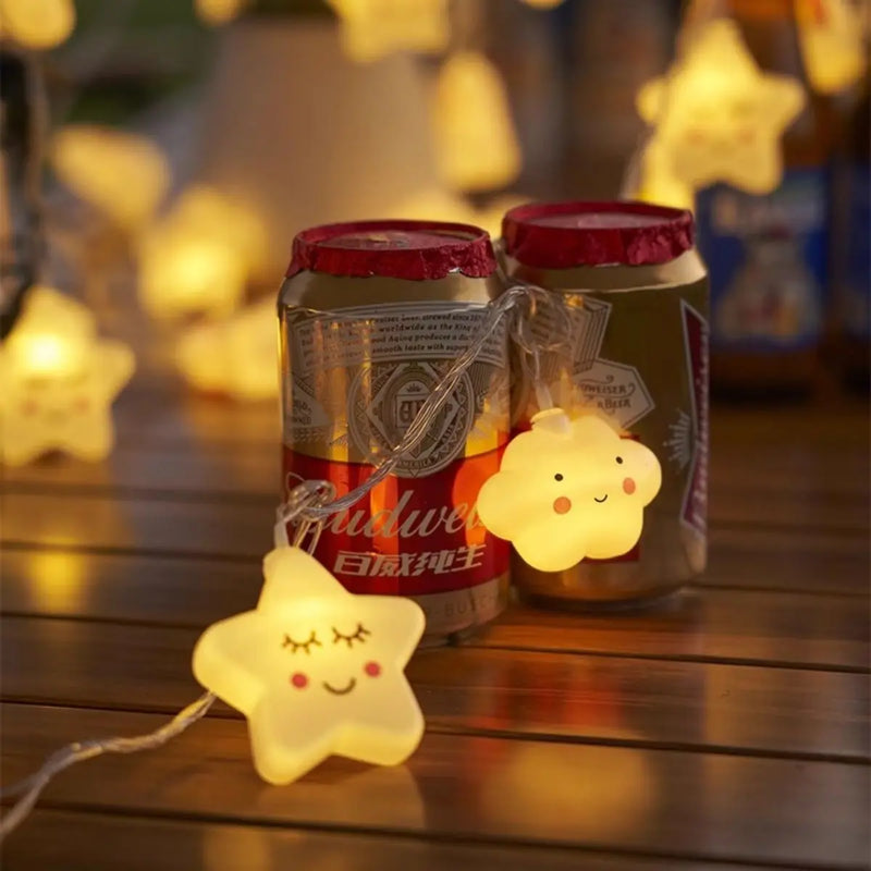 1pc Star LED String Lights, Battery Powered Decorative Lights, Decorations For Valentine Day And Party