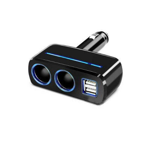 Car Charger Cigarette Lighter Double Power Adapter Socket Splitter Plug Dual Smart Phone USB Adapter Voltmeter Fast Charging