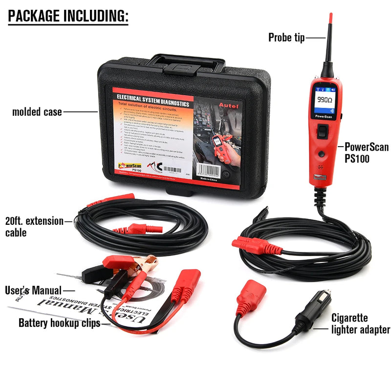 Autel PowerScan PS100  Electrical System Diagnostic Tool  Automotive Circuit Tester Power Circuit Probe Kit