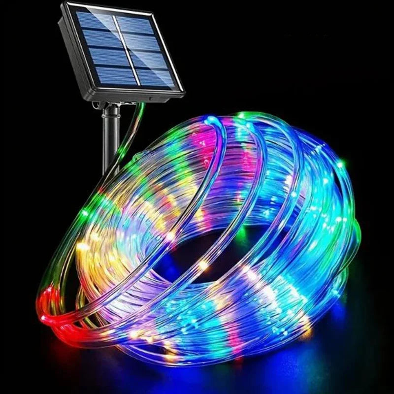 Solar String Tube Light PVC Soft Tube Outdoor Waterproof Copper Wire Light Courtyard Garden Decoration Atmosphere Flashing Light