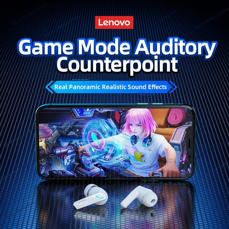 Lenovo  New Bluetooth 5.3 Headset Sports Running True Wireless In Ear Gaming Low Latency Dual Mode Music Headphones