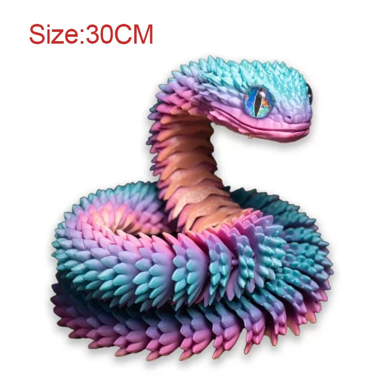 3D Printed Snake Movable Joint Fidget Toy Figurine Simulation Snake Office Desktop Ornament 2025 New Year Gifts Crafts Gift