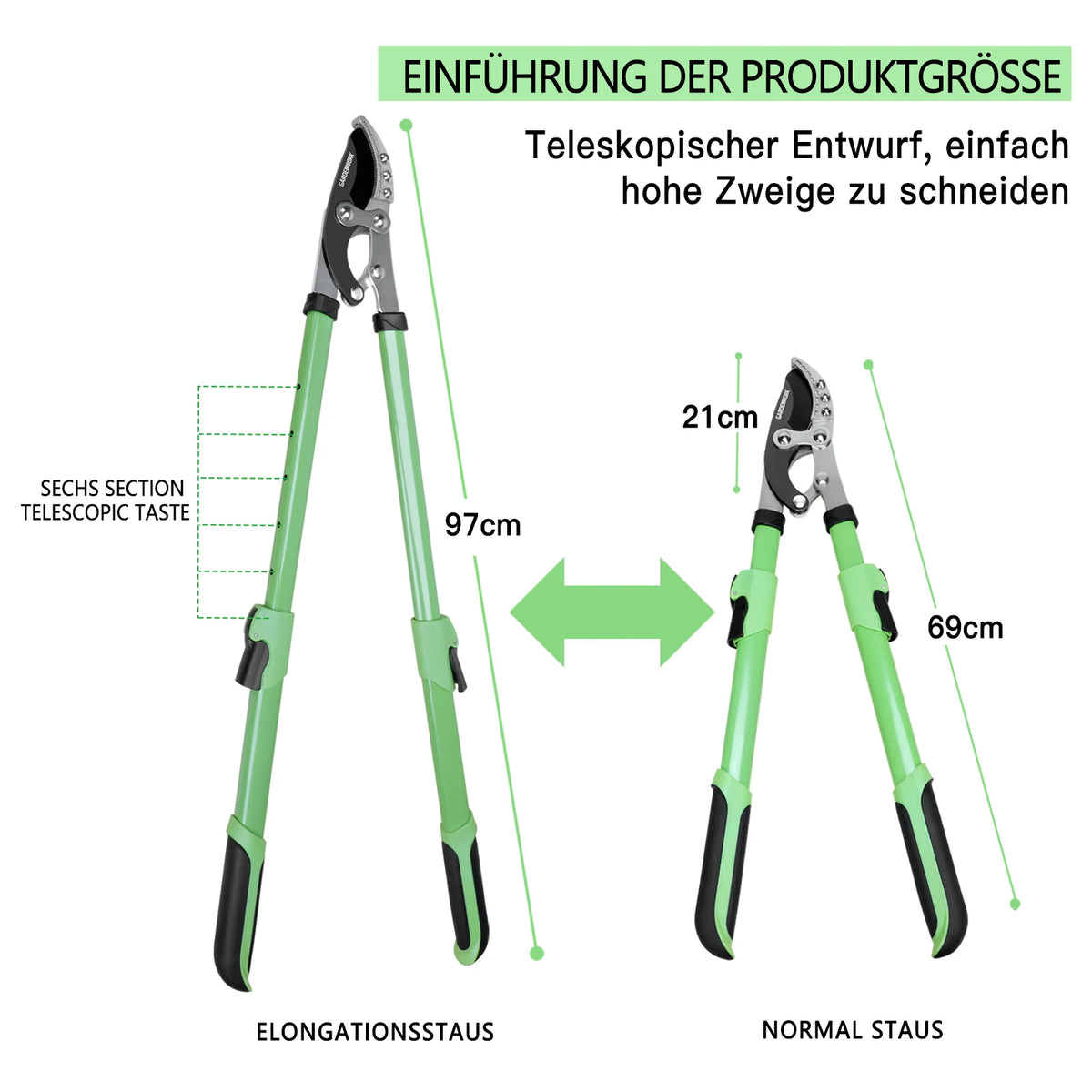 28-37" Metal Anvil Loppers,Hand Lopper for Tree Trimming,Garden Loppers & Pruners Heavy Duty with SK5 Blade,Bypass Loppers