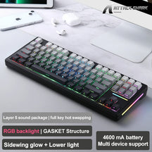 ATTACK SHARK M87 Gaming Keyboard Wireless Halloween Mystic Black Color Custom Keyboard Mechanical,Bluetooth 3-Mode,Hot-Swap,RGB