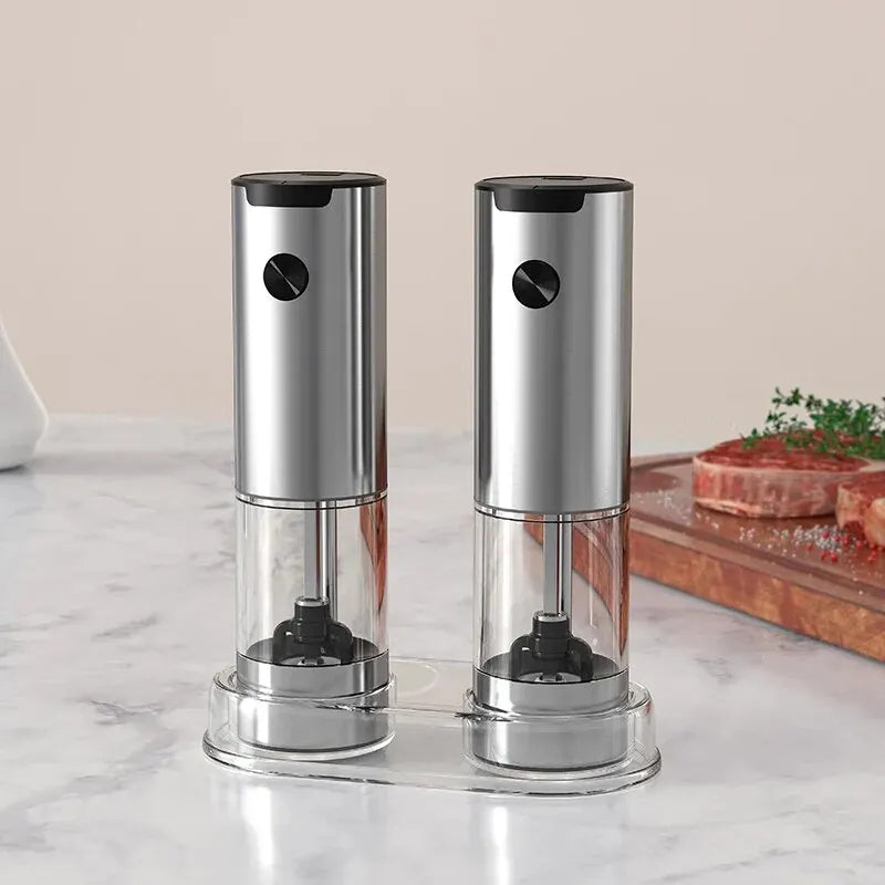 Electric Automatic Mill Pepper And Salt Grinder With LED Light Adjustable Coarseness Grinder Kitchen Tools