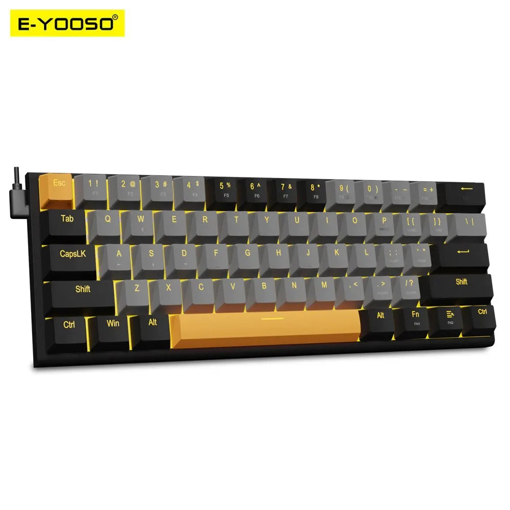 E-YOOSO Z11 USB Mechanical Gaming Wired Keyboard Red Switch 61 Keys Gamer Russian Brazilian Portuguese for Computer PC Laptop