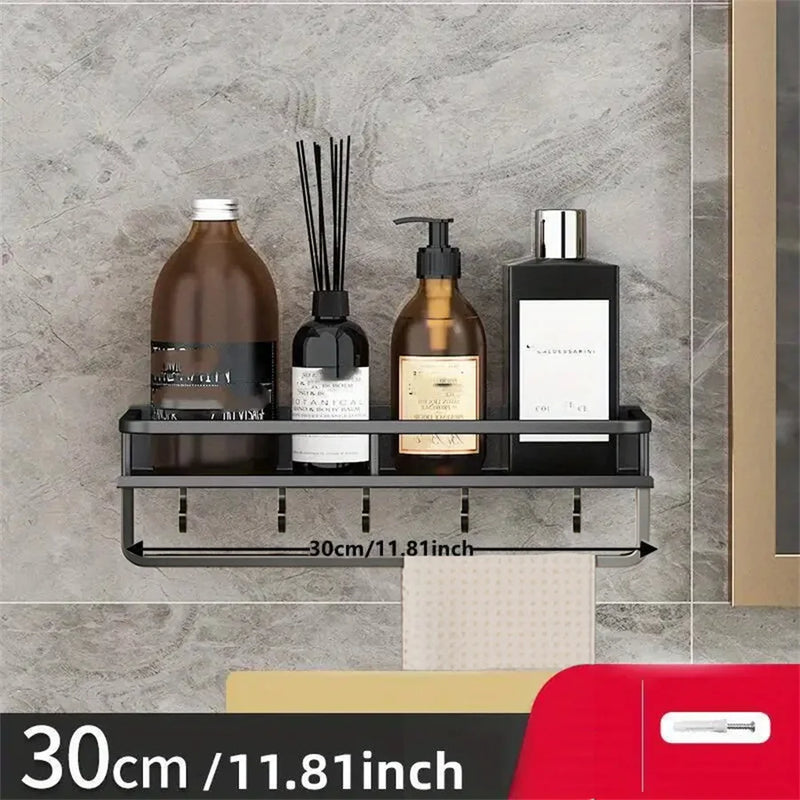 Aluminum Shelf Bathroom Storage Rack Wall Mounted Cosmetic Storage Rack Suitable For Bathroom Item Storage