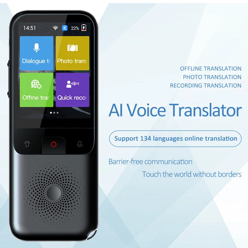 Portable Smart Voice Translator T11 134 Languages Real-time Speech Interactive Offline Translation Machine Business Travel