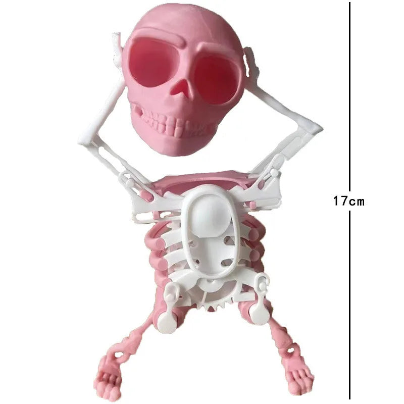 New 3D Dance Skull Swinging Decompression Skull Head Trick Toy Skull Man Clockwork Decoration Halloween Toy