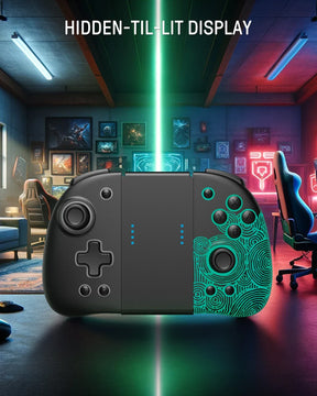 FUNLAB Luminous Controller Compatible with Nintendo Switch/OLED Ergonomic Joypad Controller for Handheld Mode with 7 LED Color