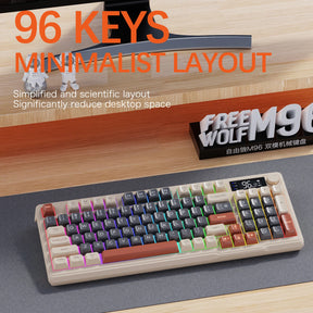 M96 Bluetooth Keyboard Wireless Ziyoulang Screen Gaming Keyboard,Electronic Screen, Multi-Device Connection,Ergonomics Gaming