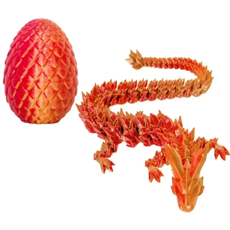 1/2PCS 3D Printed Dragon Egg with Dragon Full Articulated Dragon Modle Movable Rotatable Articulated Desktop Ornament Kid Toy