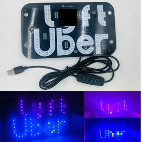 ZN Light Sign for Car with USB Plug 12V Charge, Blue Glowing, 7.4" Car LED Light Sign for Easy Nighttime Passenger Location