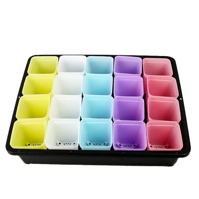 10PCS Gardening Mini Small Square Pot Flower Pot Succulent Pot Little Black Square Plastic Pot Seedling Tray Containe