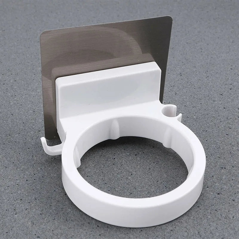 Hair Dryer Holder Blower Organizer Adhesive Wall Mounted Nail Free No Drilling Stainless Steel Spiral Stand For Bathroom