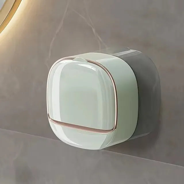 Wall Mounted Soap Holder Soap Box With lid Bathroom Soap Dish Without Drilling Soap Storage Rack Bathroom Accessories