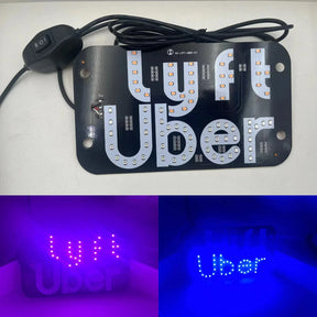 ZN Light Sign for Car with USB Plug 12V Charge, Blue Glowing, 7.4" Car LED Light Sign for Easy Nighttime Passenger Location