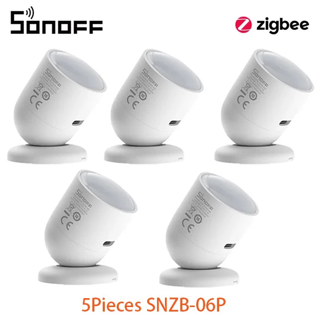 SONOFF SNZB-06P Zigbee Human Presence Sensor Rardar Detector Motion Light Sensing Smart Home Automation for Google Alexa Alice