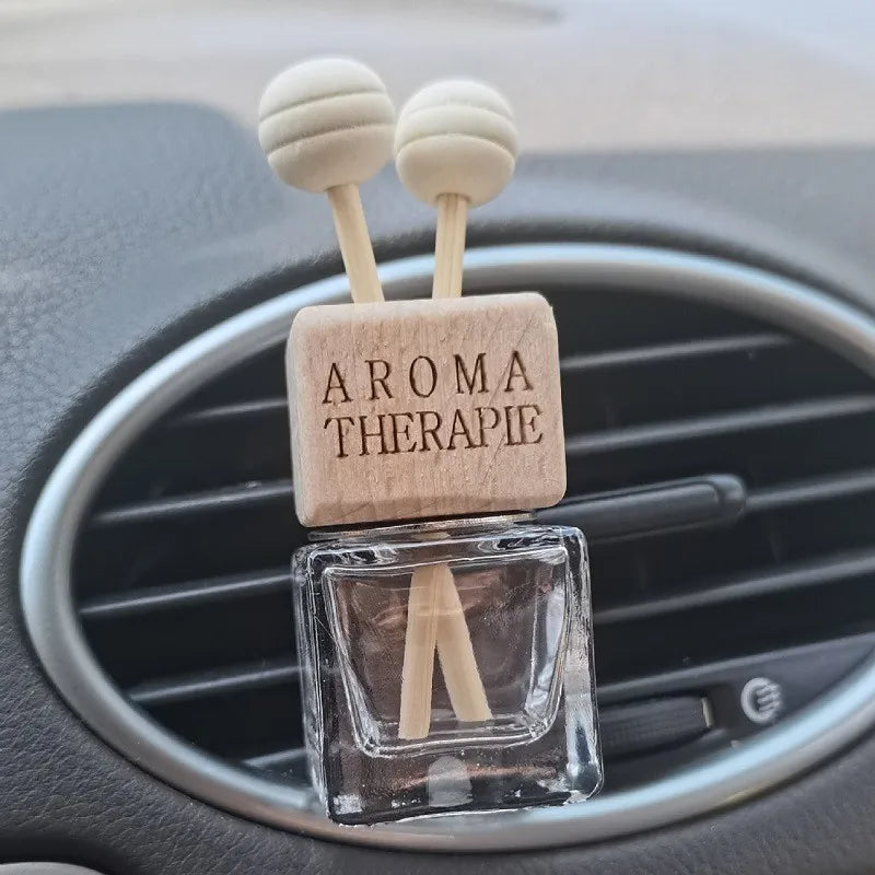 Car Perfume Bottle Square Seat Glass Aromatherapy Bottle With Air Conditioning Outlet Clip Car Interior Ornaments