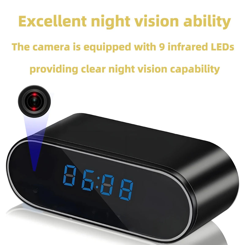 Mini Camera Clock Full HD 1080P Wireless Wifi Control IR Night Vision View DVR Camcorder Home Surveillance Monitor Video