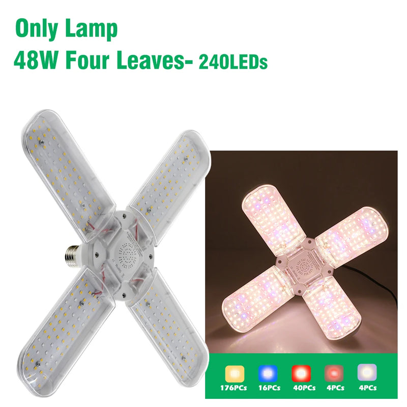 Full Spectrum SMD2835 Bulb Grow Light E27 Foldable Phyto Lamp for Indoor Plants Bloom Flowering Grow lamp Garden