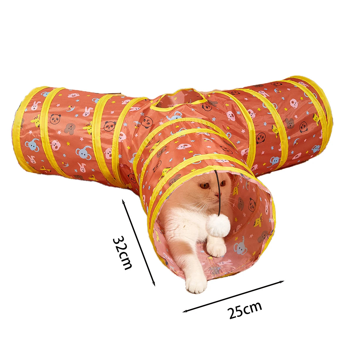 Cat Rattle Paper Tunnel Cat Toys Pet Crinkle Tunnel Cat Tent Tunnel Foldable Cat Toy Small Pet Cat Polyester Cotton