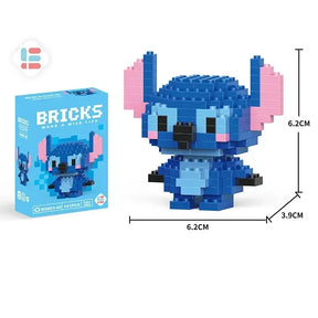 Stitch Sanrio Coke Mickey Mouse cartoon dolls and LEGO micro-particle building block toys compatible with Children's gifts