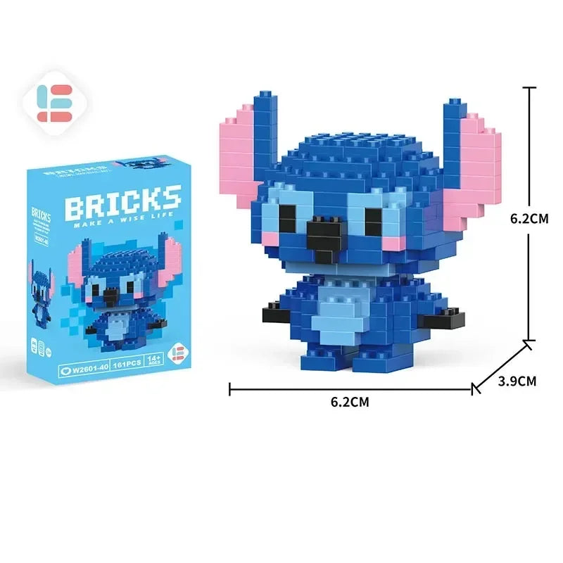 Stitch Sanrio Coke Mickey Mouse cartoon dolls and LEGO micro-particle building block toys compatible with Children's gifts