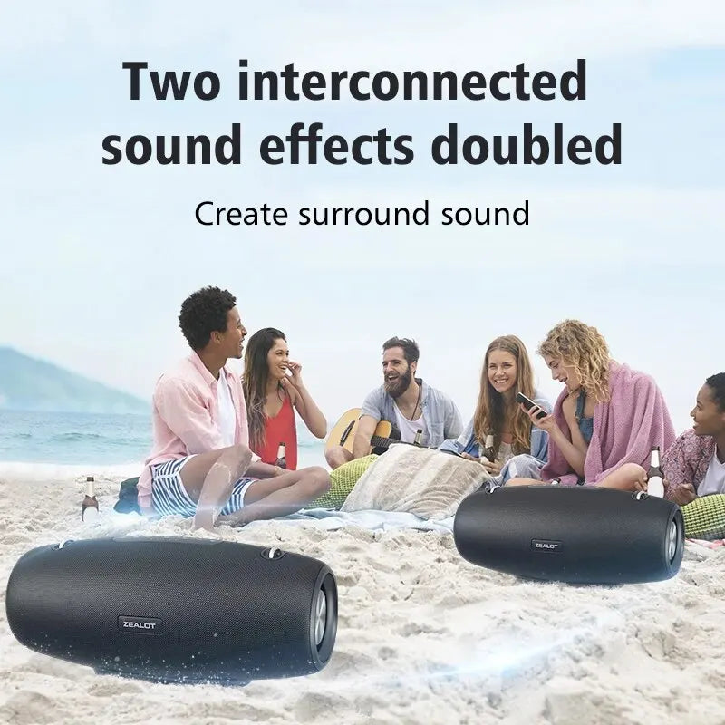 ZEALOT S67 60W Portable Bluetooth Speaker Outdoor Party Speaker Big Loud Speaker Excellent Bass Performace 3D Speaker