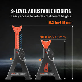 VEVOR Jack Stands 3 Ton (6,000 lbs) Capacity Car Jack Stands Double Locking 10.8-16.3 inch Adjustable Height for lifting SUV