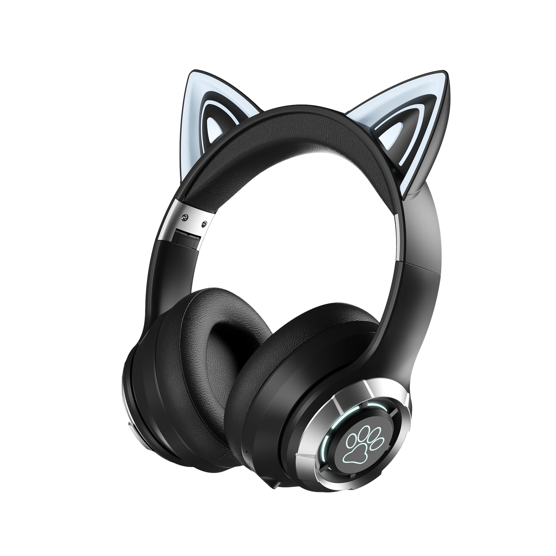 Cute Cat Ear Bluetooth Compatible Headset with LED Wireless Headset Children Girls Stereo Folding Sports Headset with Microphone