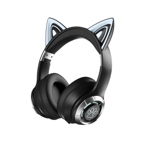 Cute Cat Ear Bluetooth Compatible Headset with LED Wireless Headset Children Girls Stereo Folding Sports Headset with Microphone