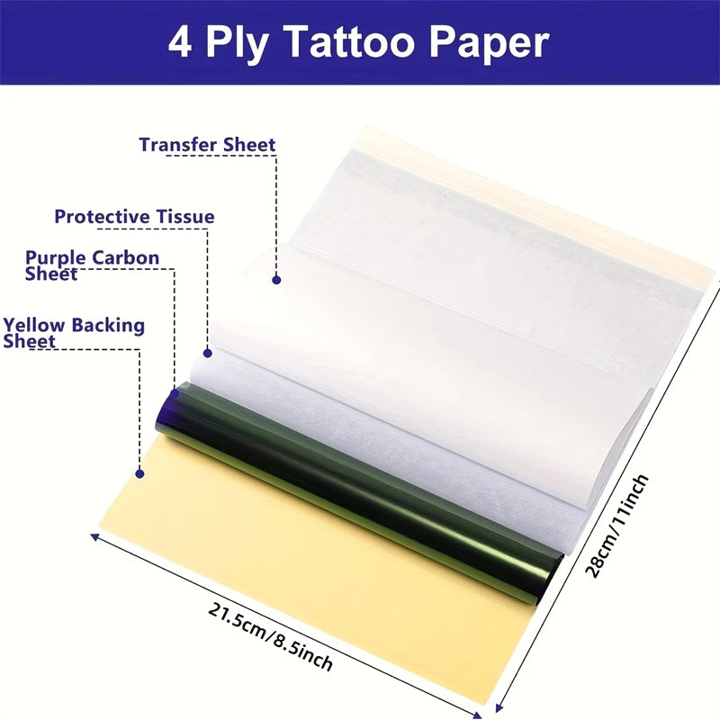 JC TATTOO A4 Size Tattoo Transfer Paper Tattoo Stencil Paper Copy Paper Thermal Paper for Tattoo Transfer Machine Accessorie