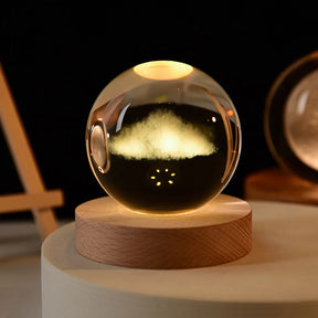 USB LED night light, Galaxy Crystal Ball lamp, 3D planet moon lamp, home decoration