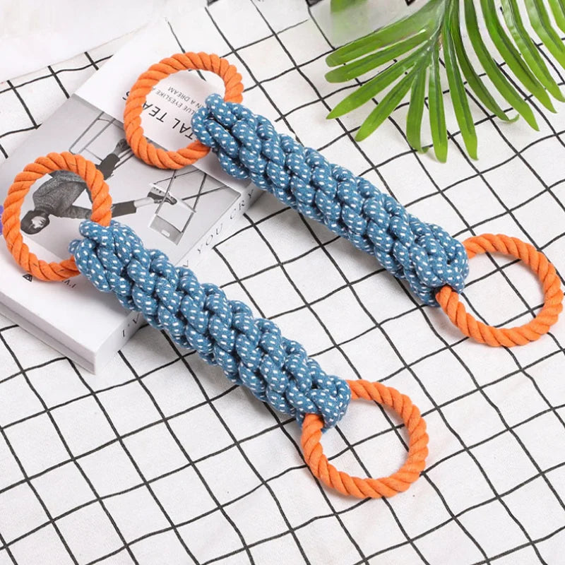 Cotton Rope Interactive Dog Toys Hand Knitted Dog Molar Cleaning Teeth Bite Resistant Puppy Dog Chew Toys Pet Accessories