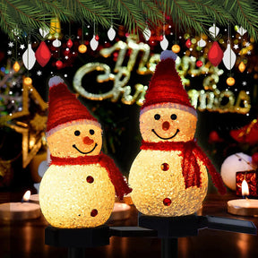 2024 New Christmas Snowman Decoration Light LED Solar Lights Outdoor Waterproof Post Lamp Garden Lawn Landscape Nightlight