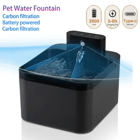 2.2L Automatic Wireless Cat Water Fountain USB Pet Drinker Battery & Sensor 2 in 1 Dispenser drinking fountain for cat dog