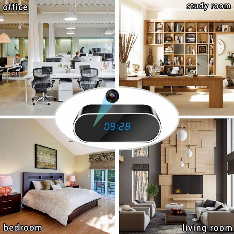 Mini Camera Clock Full HD 1080P Wireless Wifi Control IR Night Vision View DVR Camcorder Home Surveillance Monitor Video