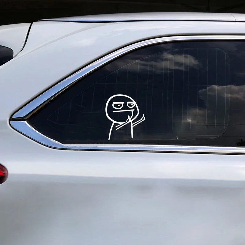 Funny Middle Finger Reflective Vinyl Car Sticker Bicycle Decal Styling Decor Auto Exterior Accessories Cartoon Stickers