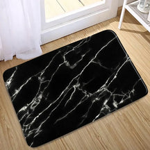 Abstract Black White Marble Bath Mat Set Creative Geometric Texture Modern Carpet Home Bathroom Decor Non-slip Rugs Toilet Cover