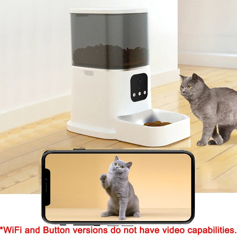 6L Automatic Cat Feeder WiFi APP Smart Pet Fresh Food Dispenser With Stainless Steel Bowl For Cat Dog Dry Food Accessories