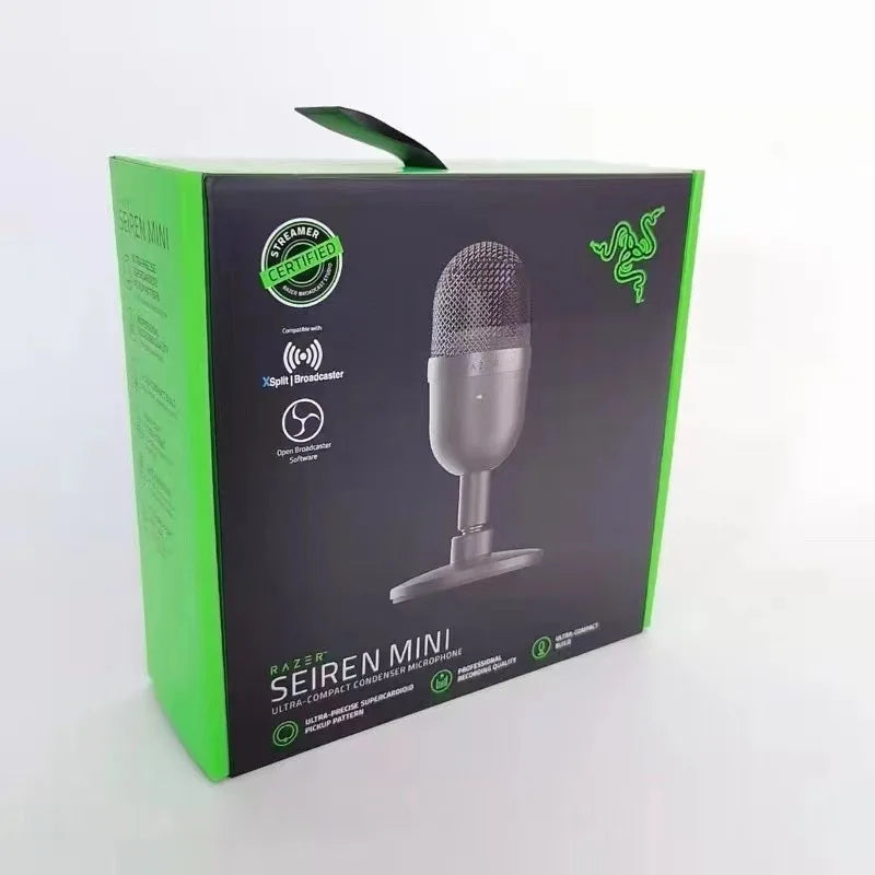 2024 New Razer Seiren Mini Microphone USB Microphone Ultra-compact Condenser Streaming Microphone Mic