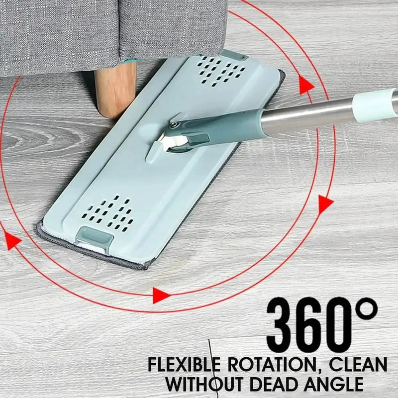 Flat Squeeze Mop com balde, Wringing Floor Cleaning, Microfiber Pads