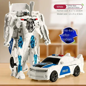 One Step Deformation Robot Transformation Car Toy Action Figure Model Kid Puzzle Toy Anime Robot Model Deformation Car