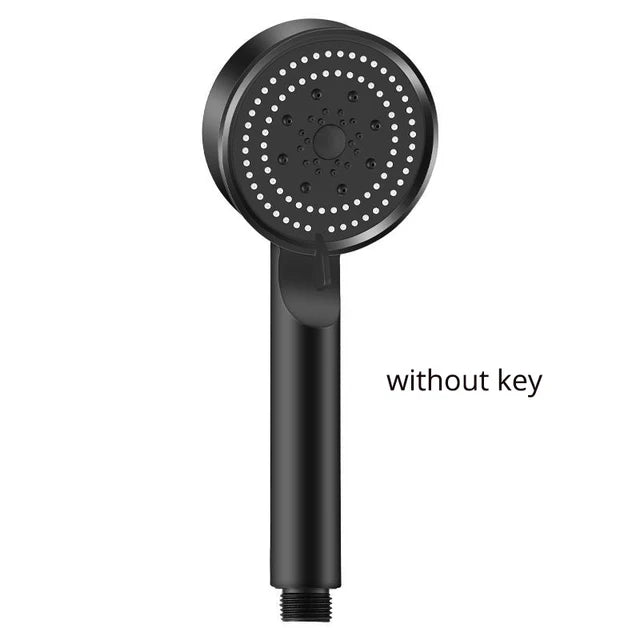 5 Mode Adjustable High Pressure Shower One-key Stop Water Massage Shower Head Water Saving Black Shower Bathroom Accessories