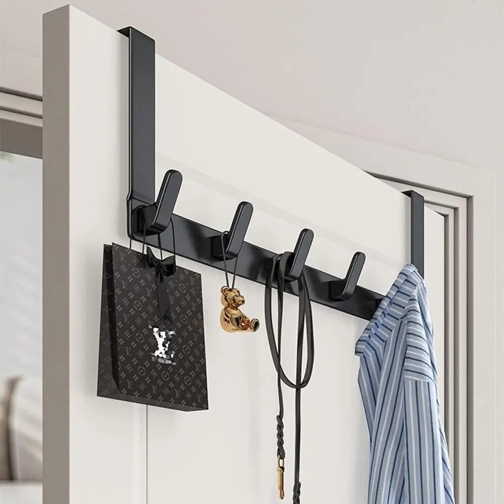 Hooks Over The Door 6 Hooks Home Bathroom Organizer Rack Clothes Coat Hat Towel Hanger Bathroom Kitchen Accessories Door Hang