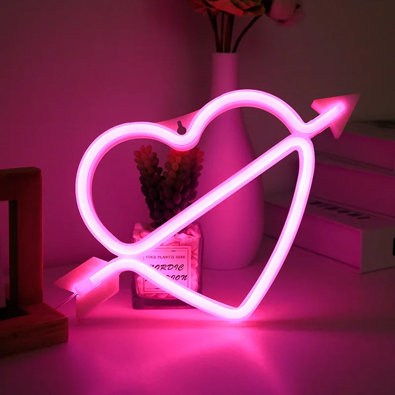 1pc, romantic neon lights,battery/USB power supply,girl's room wedding decoration,birthday,Valentine's Day,Mother's Day gift