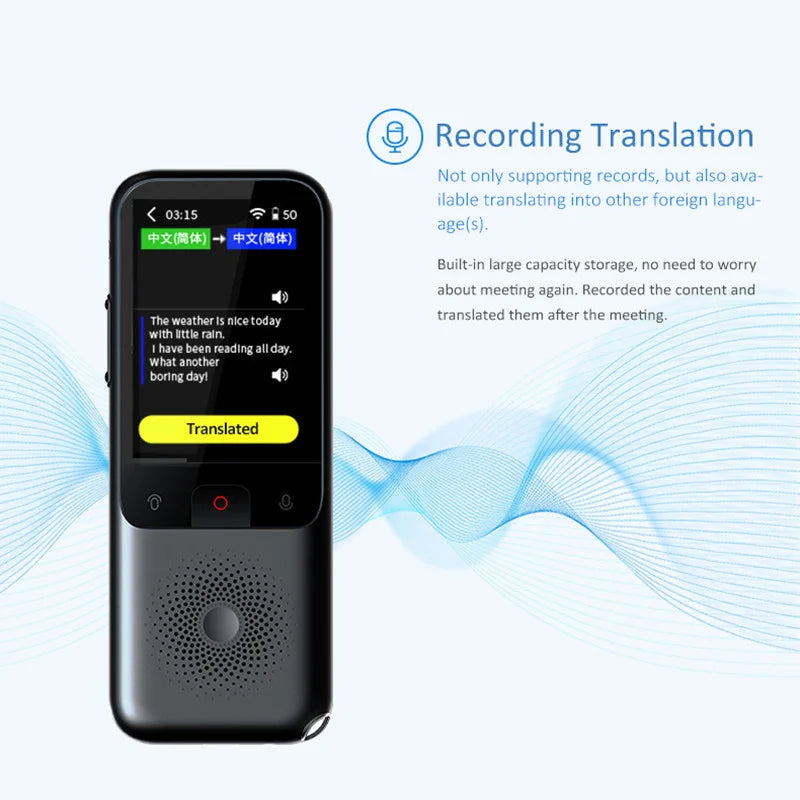 Portable Smart Voice Translator T11 134 Languages Real-time Speech Interactive Offline Translation Machine Business Travel